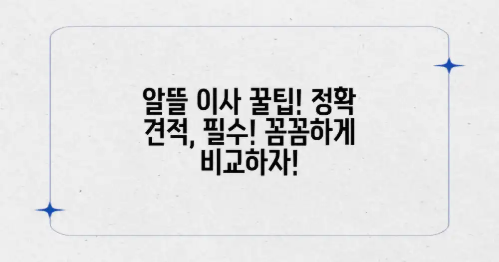 알뜰한 이사, 정확한 견적 확인이 관건